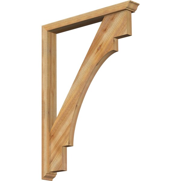 Ekena Millwork Merced Traditional Rough Sawn Bracket w/ Offset Brace, Western Red Cedar, 4"W x 32"D x 44"H BKT0402X32X44MRC01RWR - main